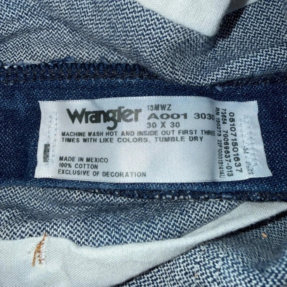 Wrangler Jeans Men 30x29 Dark Wash Cowboy Cut Straight Leg Denim Indigo